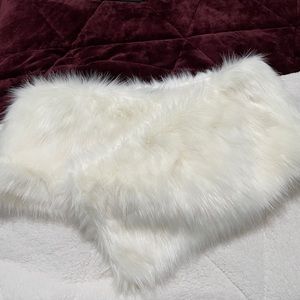Off White Faux Fur Shawl